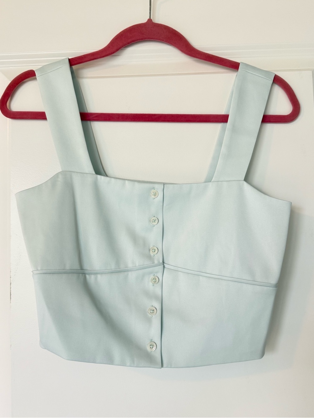 The kooples sky light blue crop tank top, size 1